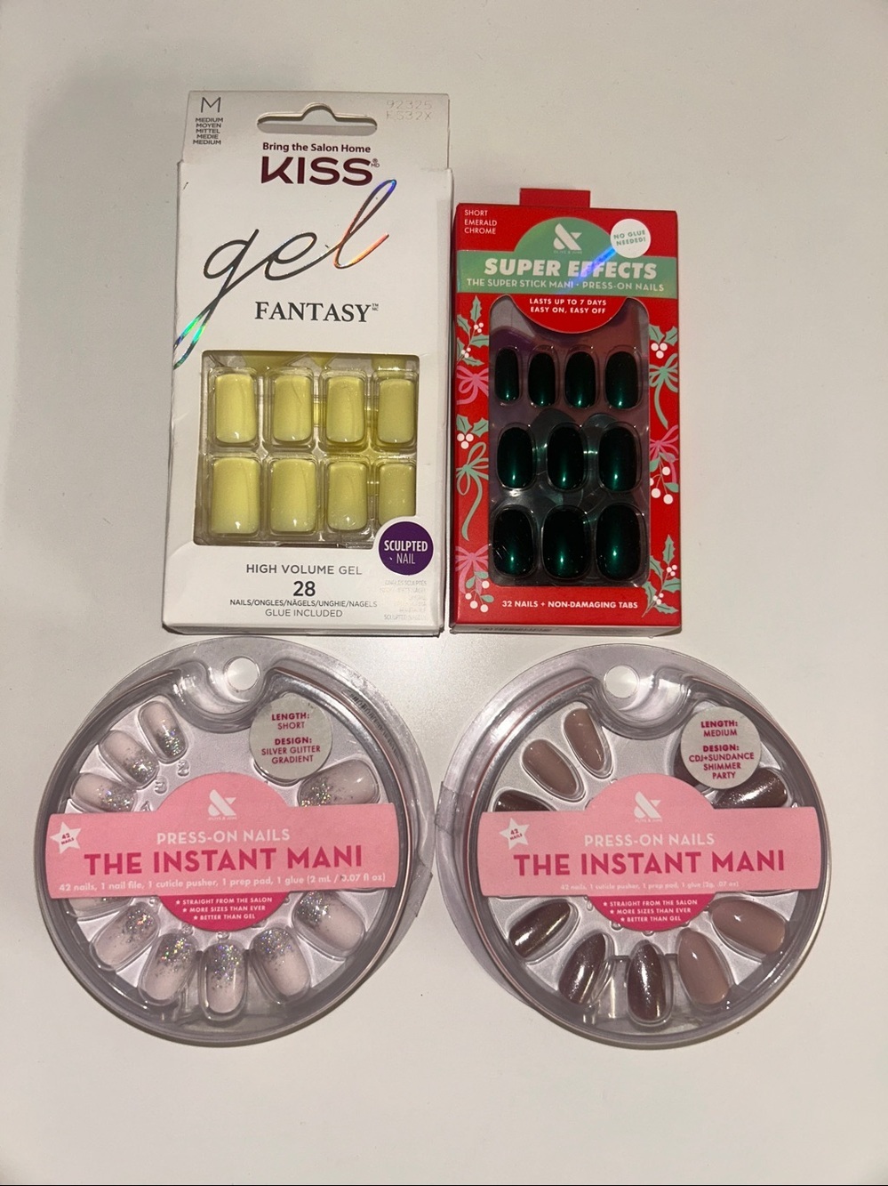 Press-On Nails Bundle of 4 Sets. New In Box